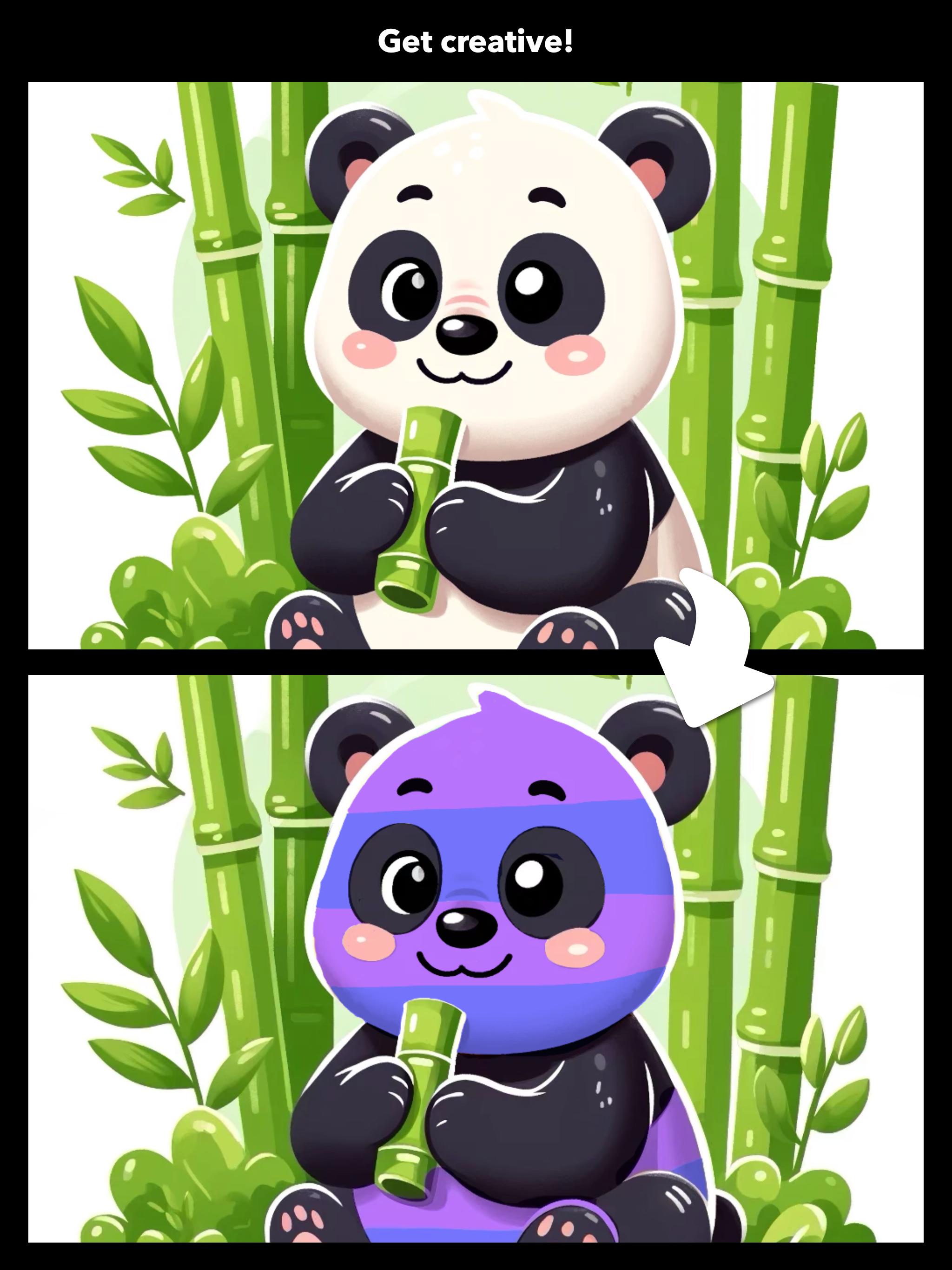 PhotoTint panda edit screenshot