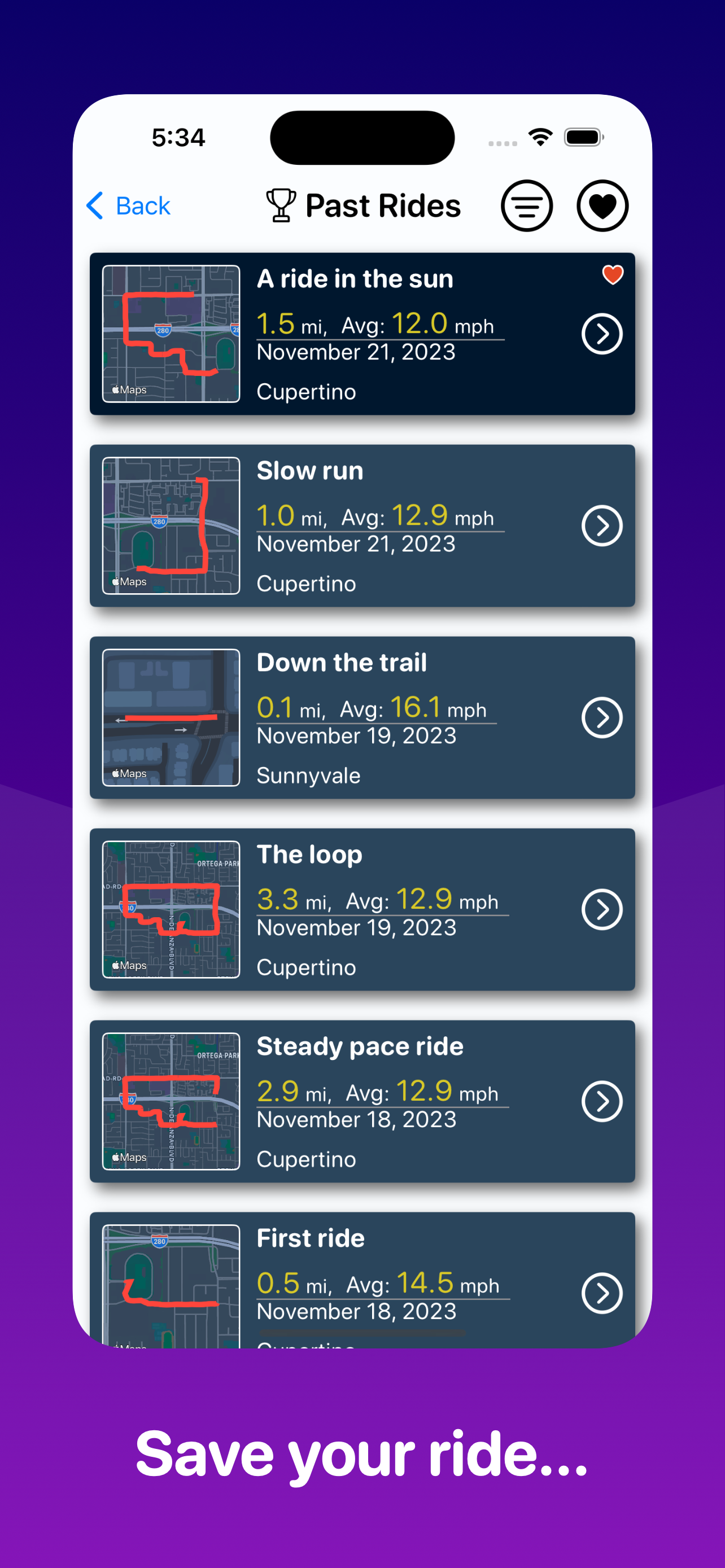 nürLEFT save route screenshot