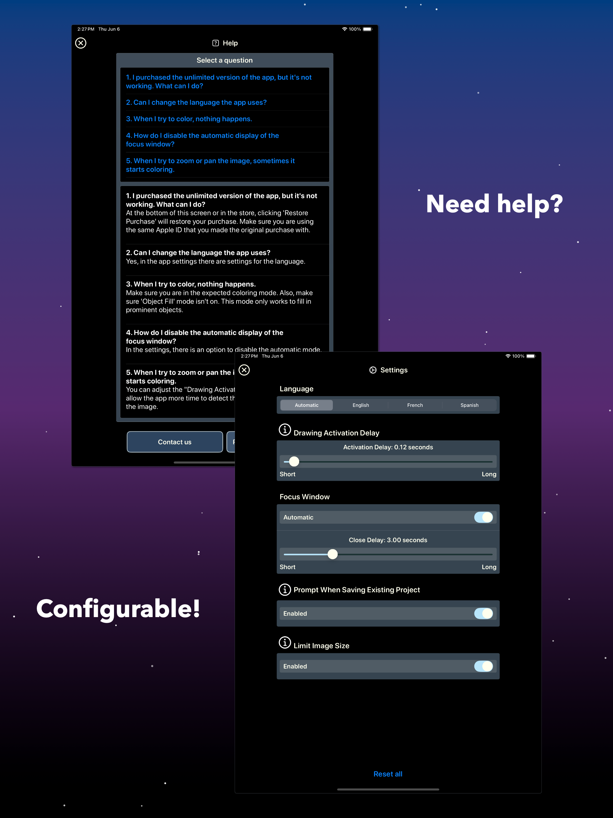 PhotoTint settings screenshot